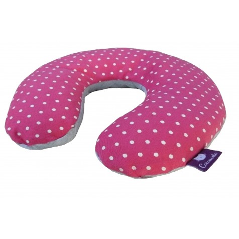 Rogalik różowy w kropki