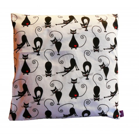 Poszewka biała w koty